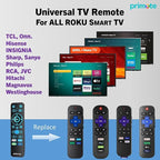 Primote Remote w/Backlit for Fire& Roku Smart-TVs, Including Insignia-Toshiba-TCL-Hisense-ONN-Sharp-Pioneer-Element-Westinghouse Fire/Roku TV (Not for Stick or Box