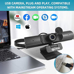 Oivom Webcam with Microphone and Speaker, 1080P Web Camera for Desktop Computer Laptop, USB Camera with Physical Privacy Cover,Plug and Play, Streaming Webcam, Wide Angle PC Cam (1080p mic Speaker)