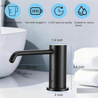 Automatic Soap Dispenser Touchless for Kitchen Bathroom Sink Built in Electric Soap Dispenser Infrared Sensors Liquid Commercial Dispenser with Bottle and Pump 33.81oz/1000ml (Black)