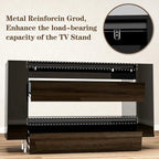 Vavkorkula High Gloss TV Stand for 65 Inch with 2 Large Drawers & Hidden Storage Cabinets, Modern Entertainment Center Television Stands for Living Room Bedroom, Black
