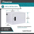 Learniture Structure Series 12-Device Charging Station for Laptops and Tablets, Wall-Mount Lockable Charging Cabinet for 12 Tablets/Chromebooks, Gray