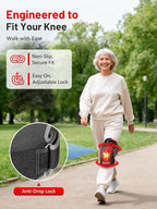 ROMISA Red Light Therapy Knee Brace with Heat & Massage, Cordless Rechargeable Controller, 20Min Auto Timer, 660nm & 850nm Near Infrared Light Therapy Device for Knee/Elbow/Shoulder, for Women Men.