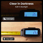 Digital Tape Measure 16 Ft, 2.4" LCD Display, 6 metric and imperial units, Easy Read Digital Measuring Tape Retractable with Fractions 1/16 Rechargeable Measurement Tool for Distance/Area/Volume, Blue