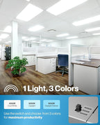 Sunco 30 Pack 2x4 LED Flat Panel Light Drop Ceiling Office Shop Commercial Warehouse Fixture, 6500 Lumens, Selectable Features, 30W/40W/50W, 4000K/5000K/6000K, Dimmable (0-10V), Dustproof ETL.