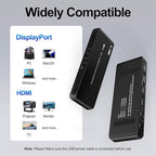 DisplayPort to HDMI Splitter for 4 Monitors, 8K@60Hz HDMI Splitter Extended Display 1 DP in 4 HDMI Out DisplayPort MST Hub for Multiple Monitor, Compatible with Computer, Graphic Card, PC