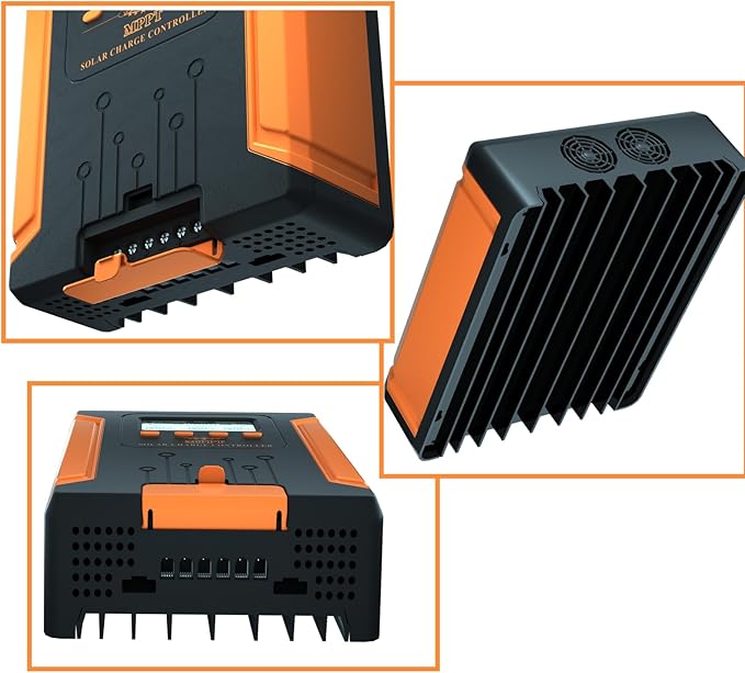 iSunergy 80A 180V MPPT Solar Charge Controller 12V/24V/36V/48V Auto, Heat-Dissipating Metal Housing, Dual Fans, and LCD Display, for LiFePO4, Gel, Lithium, SLD, FLD, and Ternary Battery