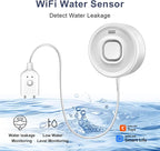 Nestool WiFi Water Leak Detectors for Home with Tuya APP Push and 100dB Sound Alarm, Suit for Warehouse, Basement, Kitchen, Laundry Room, Compatible with Alexa&Google Assistant (Support WiFi 2.4G)