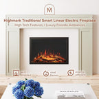 Modern Ember Highmark Traditional 26 Inch Built-in Smart Electric Fireplace Insert | Alexa/WiFi Enabled - Remote Included | Electric Firebox Heater with Multi-Color Flames | 1500W