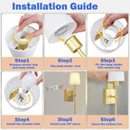 Upgrade Battery-Operated Wall Sconces Set of 2 pieces: Rechargeable Wall Lights 8000mAh with Remote Control, Gold Wireless Battery Powered Wall Lamp Wall Scone for Living Room Bedroom Hallway Bathroom