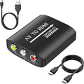 GINGIN RCA to HDMI,AV to HDMI Converter,Composite to HDMI Converter Compatible with WII,PS One,PS2,PS3,STB,Xbox,VHS,VCR,Blue-Ray DVD,with 3.3ft HDMI Cable