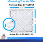 Filter King 37.5x59x1 Air Filter | 4-PACK | MERV 8 HVAC Pleated A/C Furnace Filters | MADE IN USA | Actual Size: 37.5 x 59 x .75"