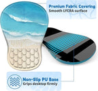 YIWEI Ergonomic Mouse Pad with Wrist Rest - Comfortable Office Mousepad with Memory Foam Wrist Support for Carpal Tunnel Relief, Mouse Pads with Non-Slip Base for Gaming and Home (Beach-1)