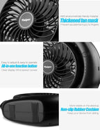 Viniper Portable Rechargeable Fan, Small Desk Fan : 3 Speeds & about 8-24 Hours Longer Working, 180 Rotation, Portable Battery Desktop Fan for Home/Office (Black, Light Black Blade)6.2 inch