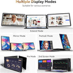 15.6" Detachable Laptop Screen Extender, FHD 1080P IPS Dual/Triple Portable Monitor for Laptop, USB-C/HDMI Plug & Play, Multi/Extra Travel Display Computer Monitor for 12-18.5" Win/Mac/Android-S9H