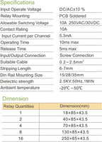 Good BNTai 8 Channel Interface Relay Module 12VACDC 24VACDC 110VAC 230VAC DIN Rail Panel Mount Automation PLC Board (8Channel ACDC12V)