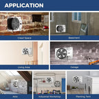 ALORAIR 540 CFM Stainless Steel Crawl Space Vent Fan - Air Out Ventilation Fan with Humidistat Dehumidistat, IP55 Rated Exhaust Fan with Isolation Mesh for Crawlspace Foundation Basements Garage Attic