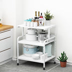 Arbuxzuy Large Printer Stand with Storage Shelf, 23.6" W x 18.9" D Printer Cart with Wheels, 3 Tier Mobile Printer Table for Home Office,Stands for Heat Press Scanner Fax (White)