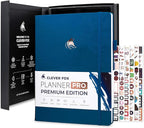 Clever Fox Planner Pro Premium – Luxurious Weekly & Monthly Planner with Budget Organizer for Productivity & Goals, Undated, A4 (Mystic Blue)