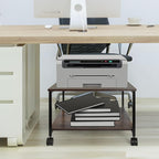 EMERIT Printer Stand,19.5''x19.5''x12.8'' 2 Tier Large Printer Laser Table Heavy Duty Rolling Printer Cart with Wheels for Home Office -100 LBS Each Tier