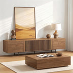 gaoyangjiaju Mid-Century Modern 94.48" TV Stand and Expandable Coffee Table Set, Large Walnut Entertainment Center with Storage for Living Room and Bedroom Furniture Decor