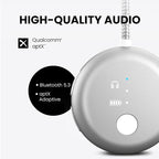 Avantree SoundJet R1 – 25Hr Airplane Bluetooth Adapter for All AirPods (Pro/Max) with Qualcomm Chipset & aptX Adaptive, Wireless Audio Transmitter for Flight Travel, Works with Bose & Other Headphones