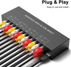 8 Port RCA to HDMI Converter 1080P/720P RCA Composite CVBS AV Switch to HDMI Converter Adapter Support 4:3/16:9 Switch, for Sega Xbox PS1 PS2 PS3 N64 NGC SNES WII VHS VCR Camera DVD(With Remote）