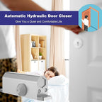 Jayseon Automatic Door Closer for Home & Commercial Door Closer, Fits 99~143 lb Weight, Hydraulic Auto Closers Silent for Residential or Light Commercial, Aluminum Silver