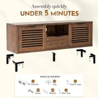 Bme Millie Solid Wood TV Stand for TVs up to 65 Inches, Modern Farmhouse TV Stand with Rustic Charm, TV Stands for Living Room, Chestnut