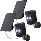 IHOXTX Security Cameras Wireless Outdoor, Flood Light Solar Cameras for Home Security, Home Camera with Color Night Vision, PIR Human Detection, 2-Way Talk, IP66 Waterproof, SD Card/Cloud Storage