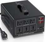 8000W Voltage Converter Transformer Step Up 110V/120V to220V/240V or Step Down 220V to 110V AC Power Converte, Circuit Breaker Protection, 3 US sockets, 3 Universal sockets, LCD Display