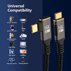 Short 90 degree USB C Cable 1FT Compatible With Thunderbolt 5/4,USB 5/4 right angle Cable 80Gbps Data Transfer,Type-C 240W Fast Charging,USB C Cable 16K@60Hz/8K@120Hz Video Output for Monitor/Display.