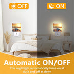 GANTINIR Sea Turtle Beach Sunrise Night Light, Plug-into Nightlight White LED Lamp, Energy Efficient Decor Desk Lamp for Bedroom Hallway Stairs Bathroom