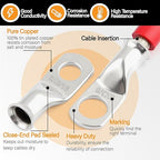 20PCS 6 AWG 5/16 3/8 inch Battery Cable Lugs,6 gauge Tinned Copper Crimp Connector Ring Terminal Wire Ends with 20pcs 3:1 Adhesive Heat Shrink Tubing in Dual-neck bottle