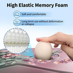 YIWEI Ergonomic Mouse Pad with Wrist Rest - Comfortable Office Mousepad with Memory Foam Wrist Support for Carpal Tunnel Relief, Mouse Pads with Non-Slip Base for Gaming and Home (Hummingbird)
