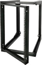 Tecmojo 15U Wall Mount Server Rack, Open Frame Network Rack for 19" Computer/AV/Data/IT/Media Equipment, 24" Depth, 16" Apart Mounting Holes, Swing Gate, Square and Tapped Holes
