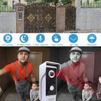 AMOCAM Video Intercom System, 7 Inche Monitor Wired Video Door Doorbell Kit, Outdoor IR Camera Door Intercom, Support Monitoring, 2-Way Audio Unlocking for Home