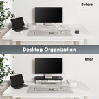 Fenge Acrylic Monitor Stand Riser, 23.6 Inches Monitor Stand with Metal Storage, 2 Tier Acrylic Computer Riser for Desk, Clear Laptop Stand for PC, Laptop, Printer, TV