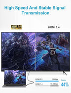 XAOSUN Right Angle HDMI 2.0 Cable 10 FT, 18Gbps High Speed HDMI Cord Support 4K@60Hz,3D 1080P,HDR,ARC,90 Degree HDMI Cable for MacBook pro 2023,Monitor,ps4/5,Xbox,Fire TV and More