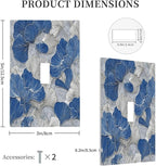 Bvtewkhz Abstract Blue Marble Plant Leaves 1 Gang Single Toggle Decorative Light Switch Covers Electrical Faceplate Switch Plates for Bathroom Kitchen Home