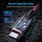 etguuds USB A to USB C Cable 6ft, 2-Pack, 3A Fast Charging Type C Charger Cord for iPhone 17 16 15 Pro Max 16e 17 Air, Samsung Galaxy S25 S24 S23 S22 S21 S20 A17 A16 A56 A55 Flip Fold, Pink