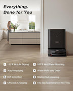 Yeedi M14 Plus Robot Vacuum and Mop, 18,000Pa Suction, OZMO Roller Instant Self-Washing Mopping, 167℉ Smart Dynamic Hot Wash & Auto-Dry, ZeroTangle 3.0 Anti-Hair Brush, All-in-One Omni Station, Black