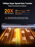 QUUGE USB C Hub 10Gbps, 6-in-1 Aluminum Multiport Adapter for Laptops, 4K@60Hz USB C to HDMI Adapter with 100W PD, 2 USB-A & C 3.2 Data Ports, 30cm Nylon Cable for MacBook Air/Pro, iPad, Thinkpad, XPS