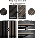 ARMURO Wood Panels for Wall, Wood Slat Wall Panel - 2 Pack, Black Wood Slats for Wall, Natural Smoked Wood Veneer Accent Wall Panels, Acoustic Slat Wood Wall Panels - 12.6" W x 94.5" L