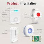 CallToU Caregiver Pager Wireless Call Buttons for Elderly Monitoring Portable Call Bell with 2 Panic Button and 1 USB Receiver,500ft Range Nurse Alert System for Home Care Seniors (FCC Certified)