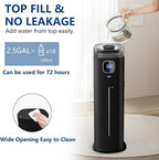 KZF Large Humidifier for Bedroom, 9L/2.5Gallon Ultrasonic Cool Mist Humidifier with Humidistat, 360°Nozzle, 350ML/H Big Mist Level, Suitable for Kids Room Livingroom Yoga Office Plant