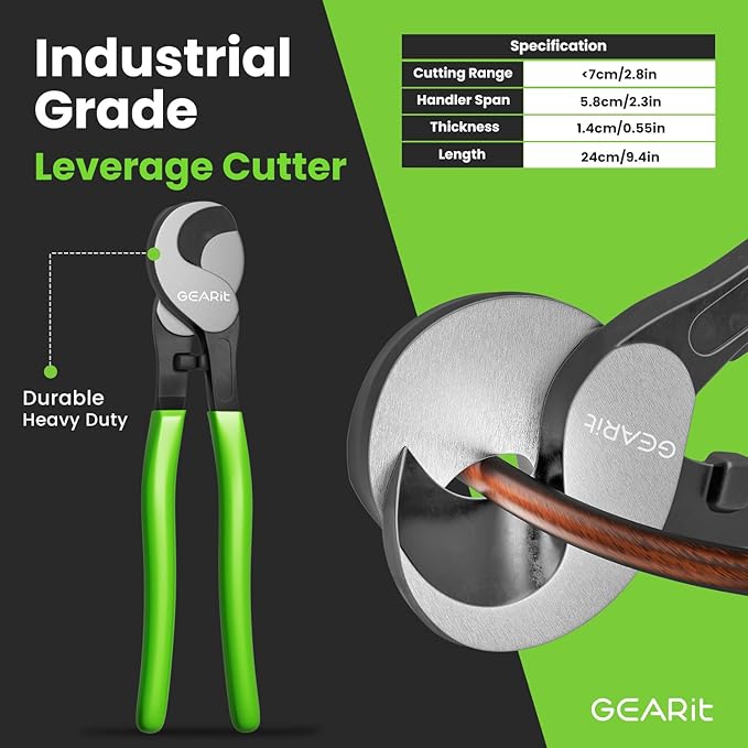 GEARit 4 Gauge CCA Ground Wire (25FT Each - Black and Red) All-in-One Kit: Crimping Tool, Cutter, 15 Lugs, and 20 Heat Shrink Wrap