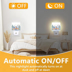 GANTINIR Vintage Deer Forest Night Light, Plug-into Winter Animals Nightlight White LED Lamp, Energy Efficient Decor Desk Lamp for Bedroom Hallway Stairs Bathroom