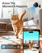 FNCOCO Mini Camera Wireless - 1080p WiFi Nanny Cam with Night Vision, Custom Motion Zones, Bluetooth Easy Setup, Small Home Security Cameras for Baby, Pet Monitor, Home/Indoor