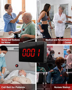 CallToU Wireless Calling System Caregiver Call Button Patient Call Bell with 20 Waterproof Nurse Alert Call Buttons and 1 Display Receiver for Clinic Nurses Station Restaurant Nursing Home