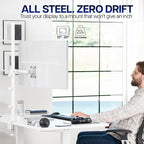 VIVO Extra Tall Single Monitor Desk Mount Stand with 39 inch Pole, Features Full Adjustability - Tilt and Articulation, Holds 13 to 32 inch Screens up to 10kg with VESA Mounting, White, STAND-V011W